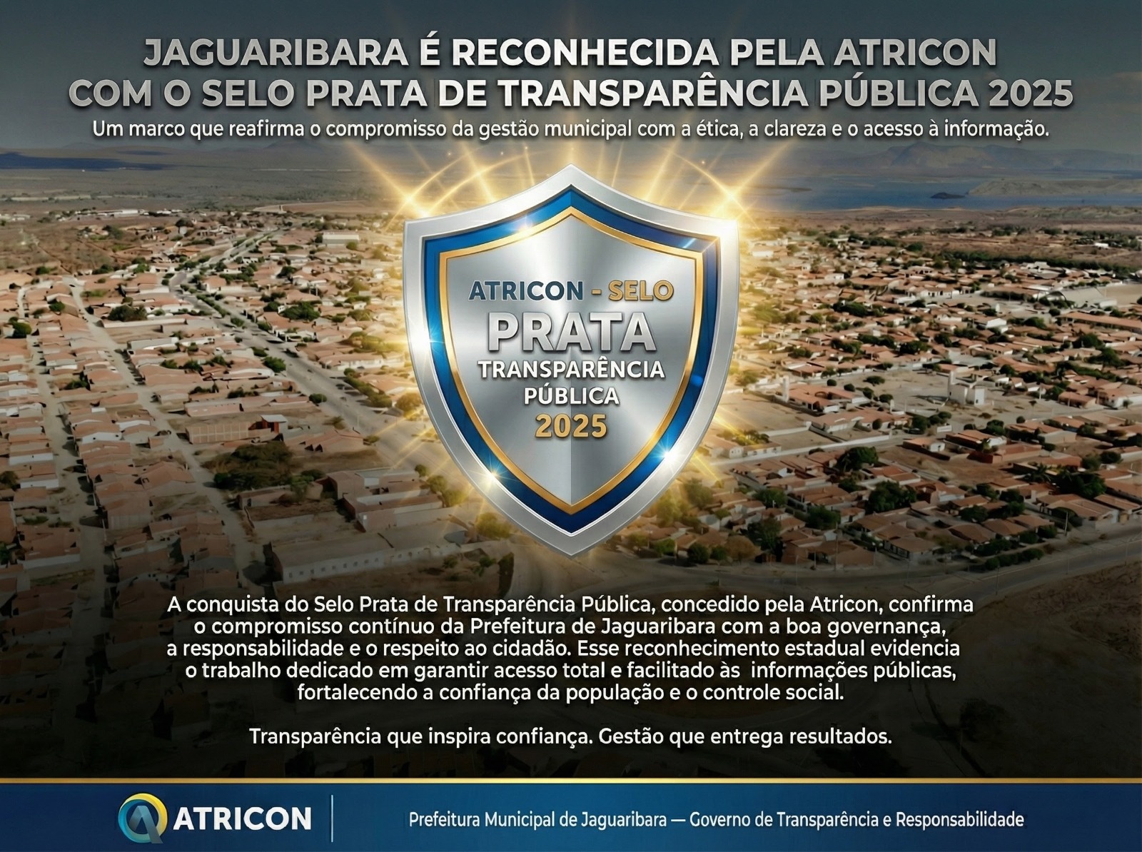 JAGUARIBARA RECEBE SELO PRATA DE TRANSPARÊNCIA!