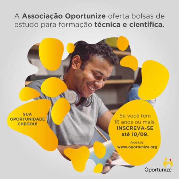 Estão abertas as inscrições para o processo seletivo da Associação Oportunize