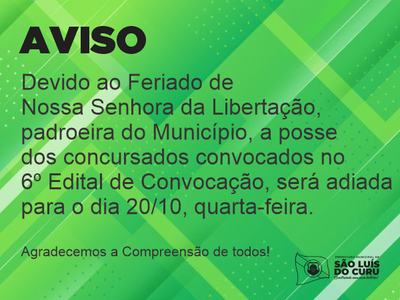 ALTERÇÃO DA POSSE DOS CONCURSADOS CONVOCADOS NO 6 EDITAL DE CONVOCAÇÃO