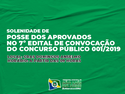 POSSE DOS APROVADOS NO 7º EDITAL DE CONVOCAÇÃO DO CONCUIRSO PÚBLICO 001/2019