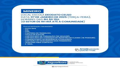 RECADASTRAMENTO DOS SERVIDORES EFETIVOS