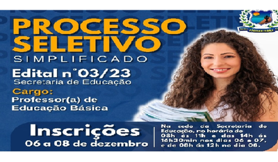EDITAL PARA REALIZAÇÃO DO PROCESSO DE SELEÇÃO SIMPLIFICADA PARA COMPOSIÇÃO DE BANCO DE RECURSOS HUMANOS